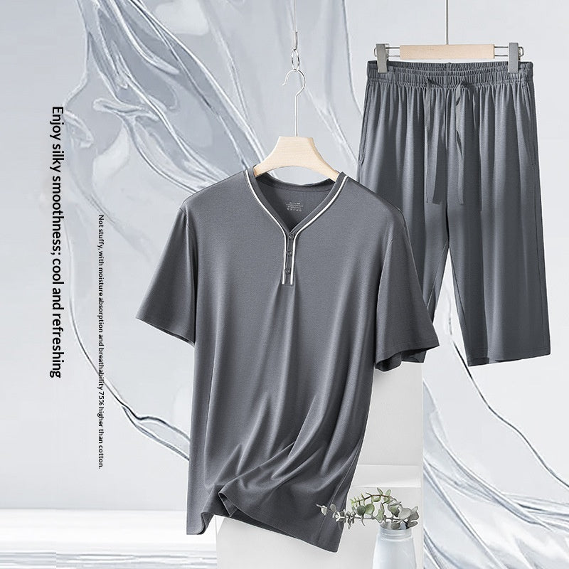 Hommes à la maison porter mince manches courtes Short Pajama Set