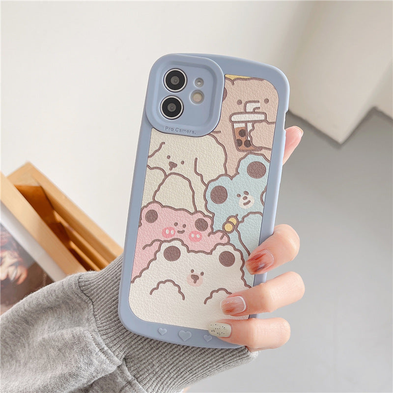 Cartoon Doodle Cas de téléphone animal plein écran