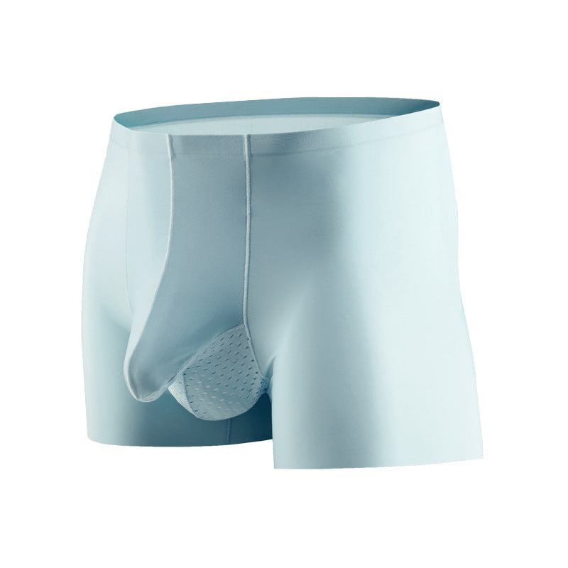 Ice Silk Bullet Separation Sous-vêtements pour hommes Boxers mince respirant Sexy Quatre-corner Short