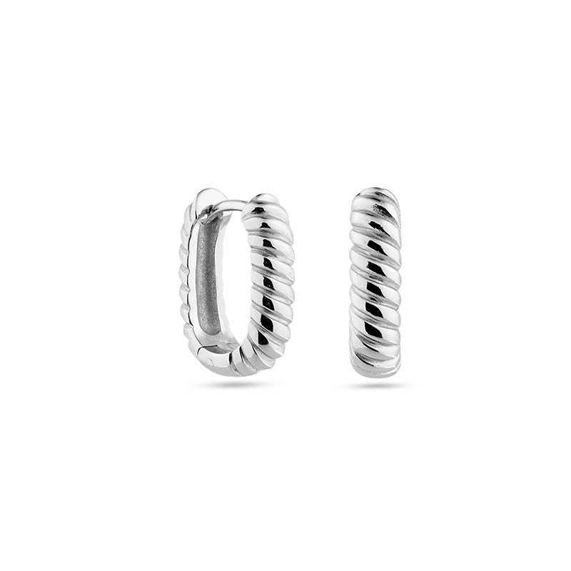 Boucles d'oreilles en U filetées Femmes Mode Simple et sophistiquée