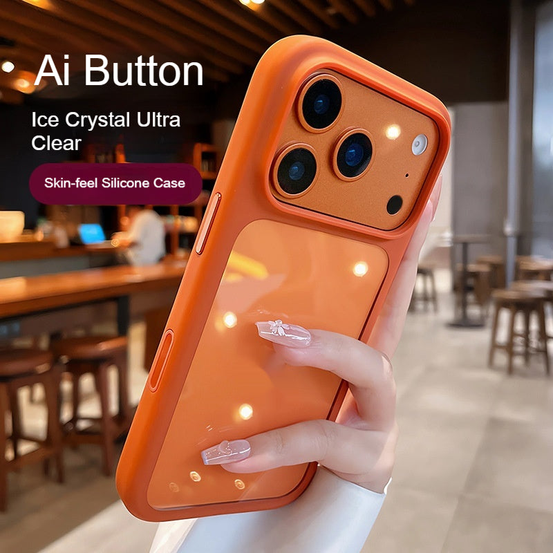 Boîtier de téléphone transparent en cristal acrylique avec caméra Et la couverture du bouton