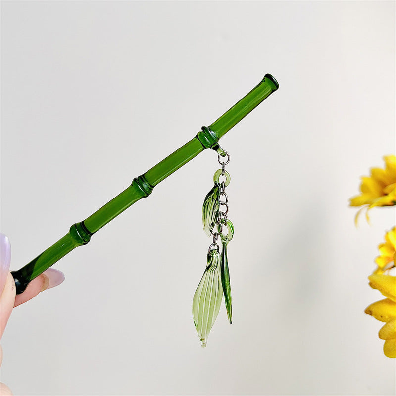 Étoile de nuit éternelle émaillée feuille de bambou épingle à cheveux