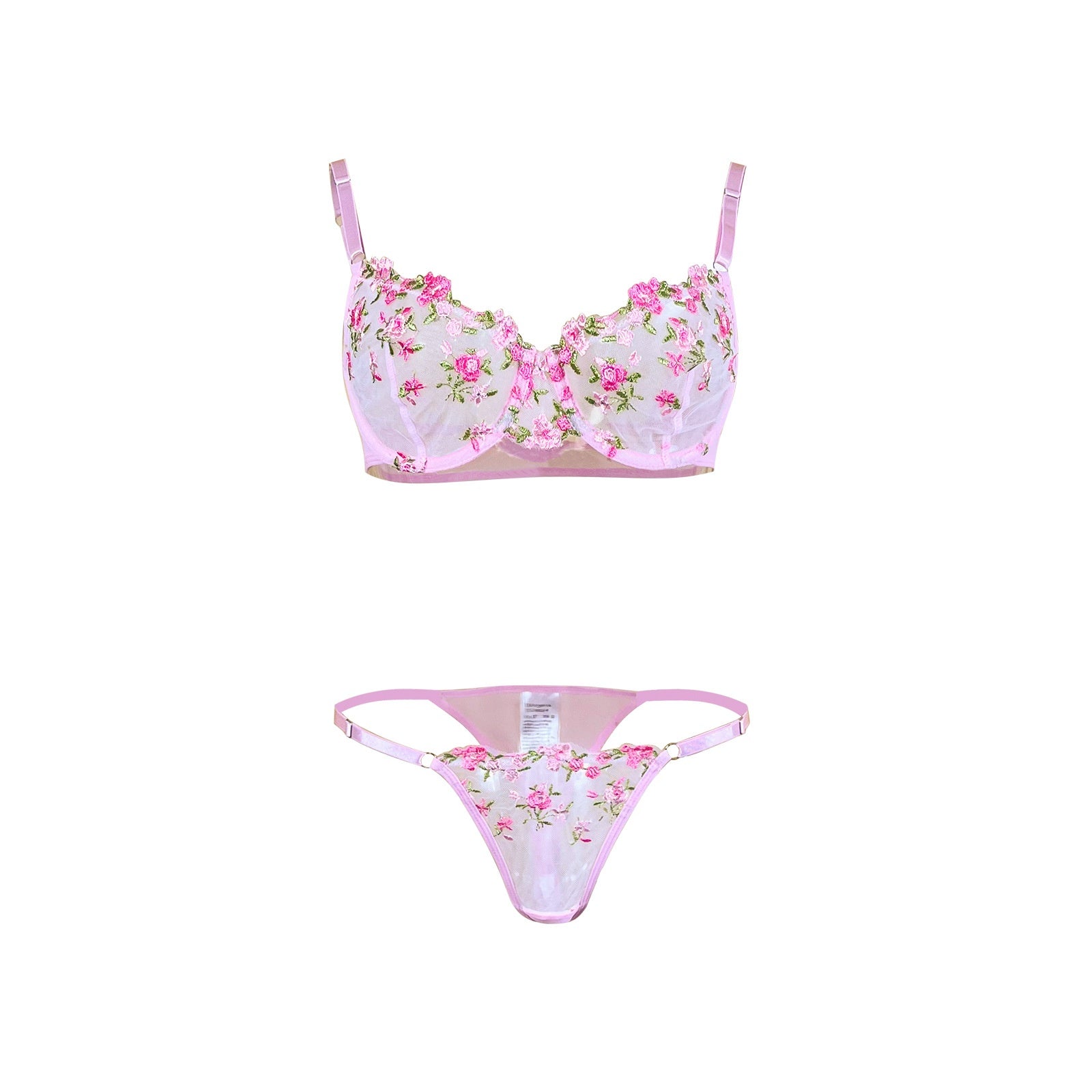 Memory Soft Steel Anneau Brodé Dentelle Lingerie Set