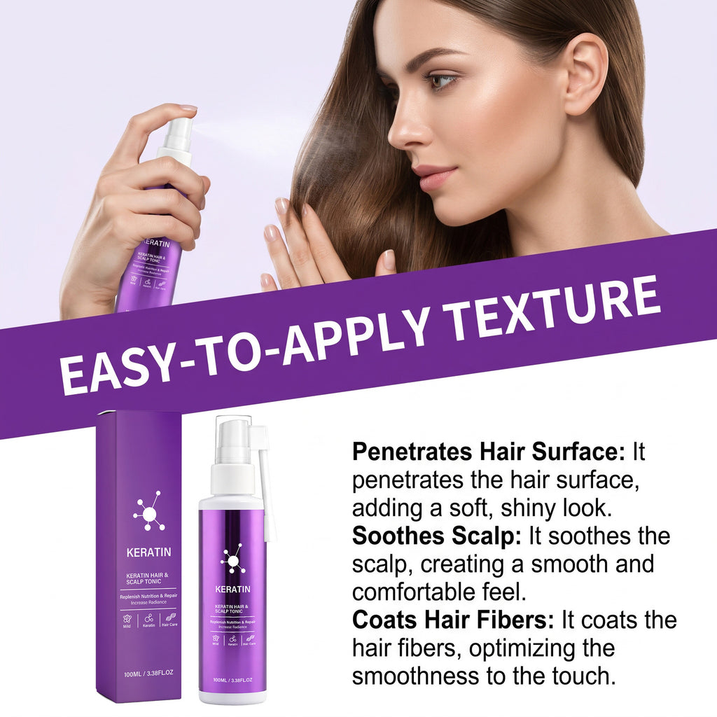 Keratin cheveux Serumgentle soin pour le scalp laissant les brins de lumière et de générosité