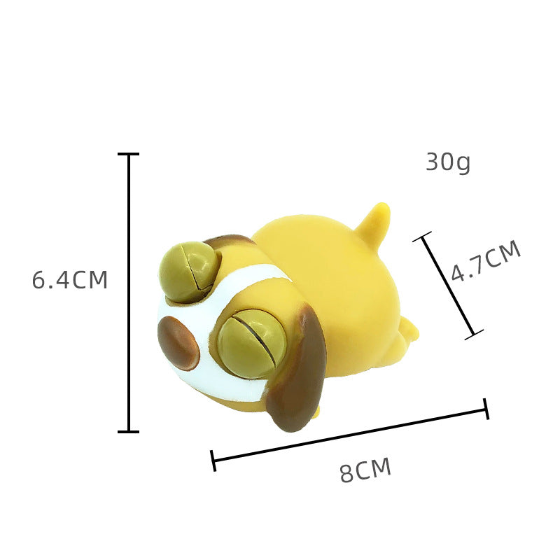 Cute Pet Squishy chien endormi avec des yeux enflammés Stress-Relief Squeeze Jouet pour la libération et Fu