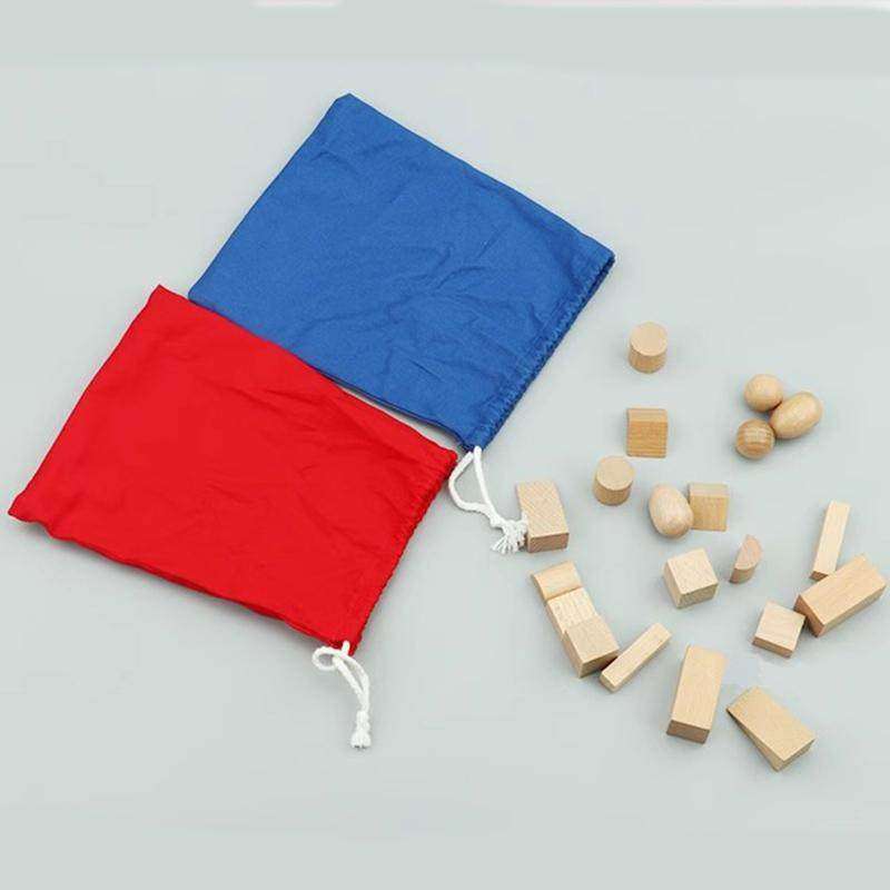 Rouge et bleu éducation précoce géométrique solide forme Mystery Bag Jouet éducatif