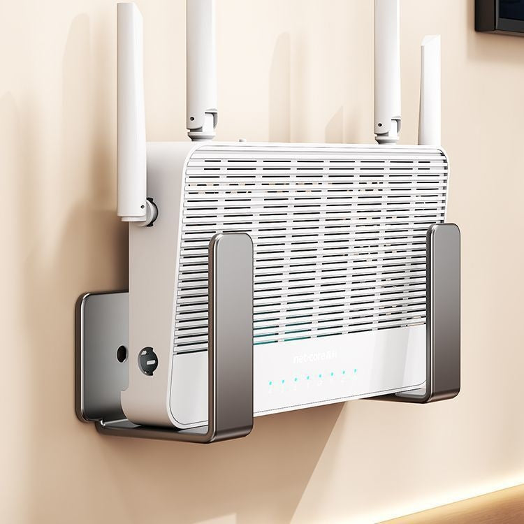 Non-perforated wall-mounted router placement rack