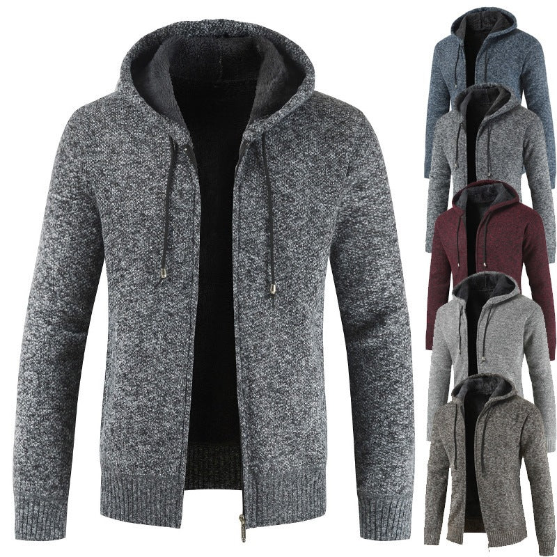 Ebay Automne et l'hiver hommes Épaisseur polaire Cardigan Chandail hommes à capuche Cardigan Jacke