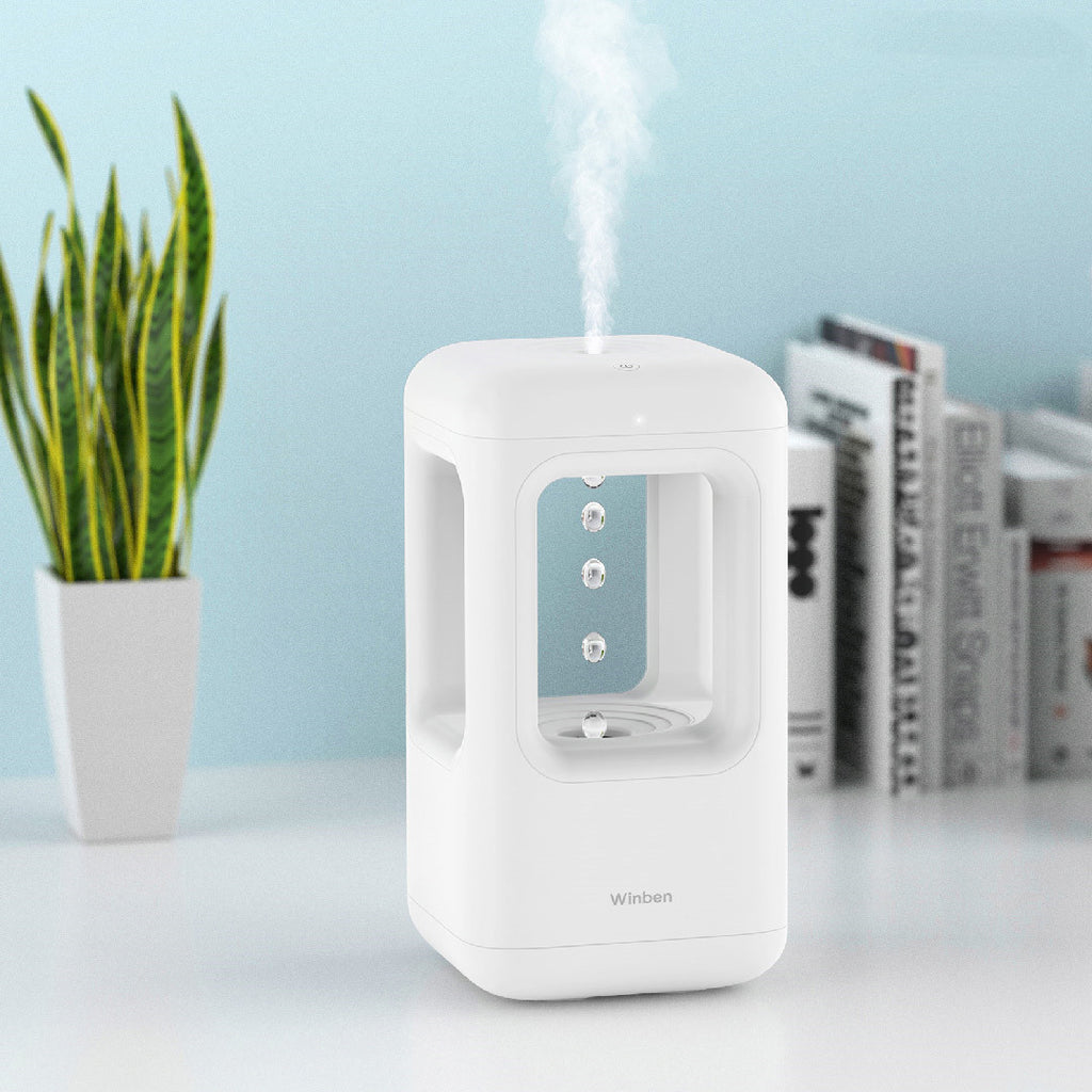 Humidificateur d'air Accueil Chambre tranquille Anti-gravité Eau Drop Humidificateur Atmosphère Lumière