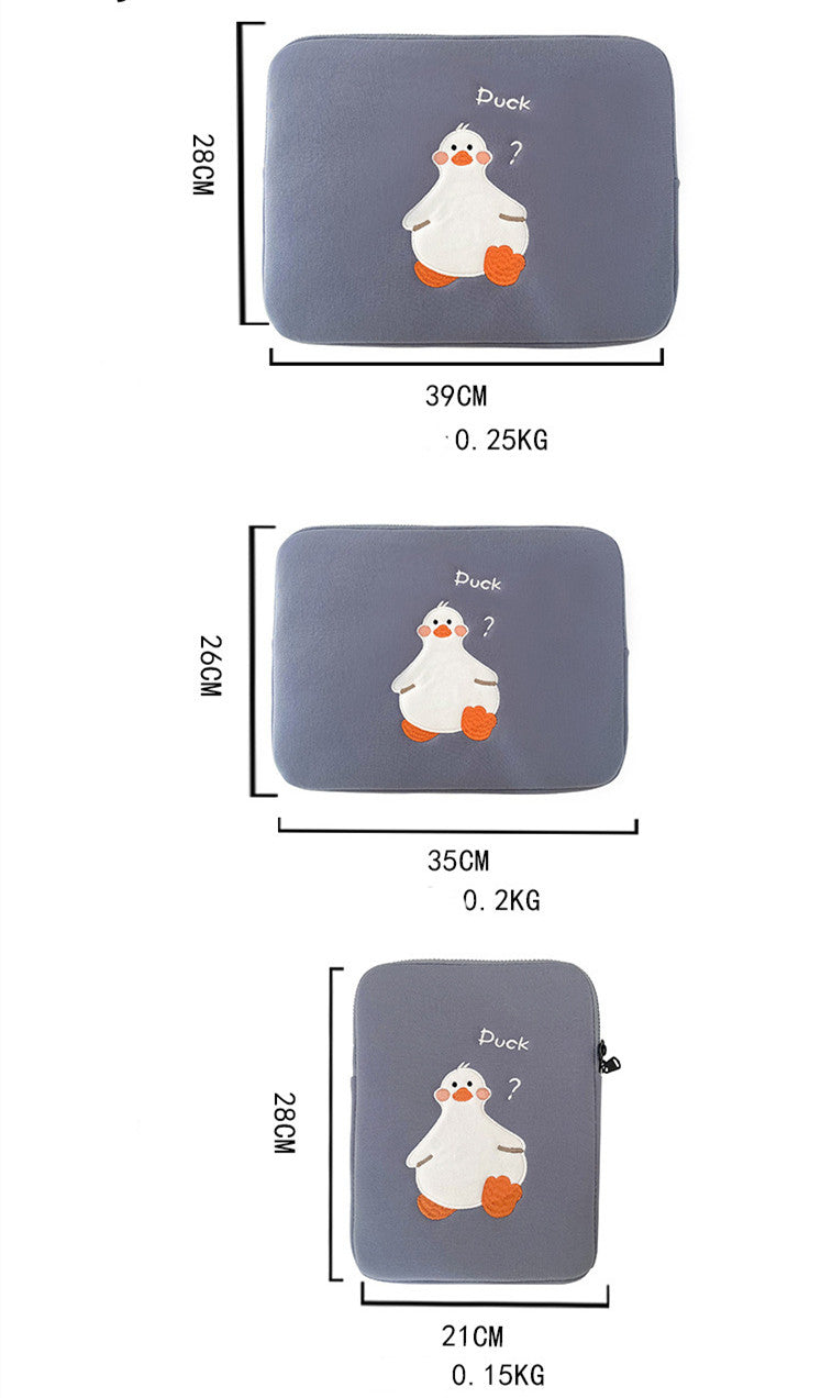 Cartoon mignon Duck Broderie Ins Niche Design Tablet Case