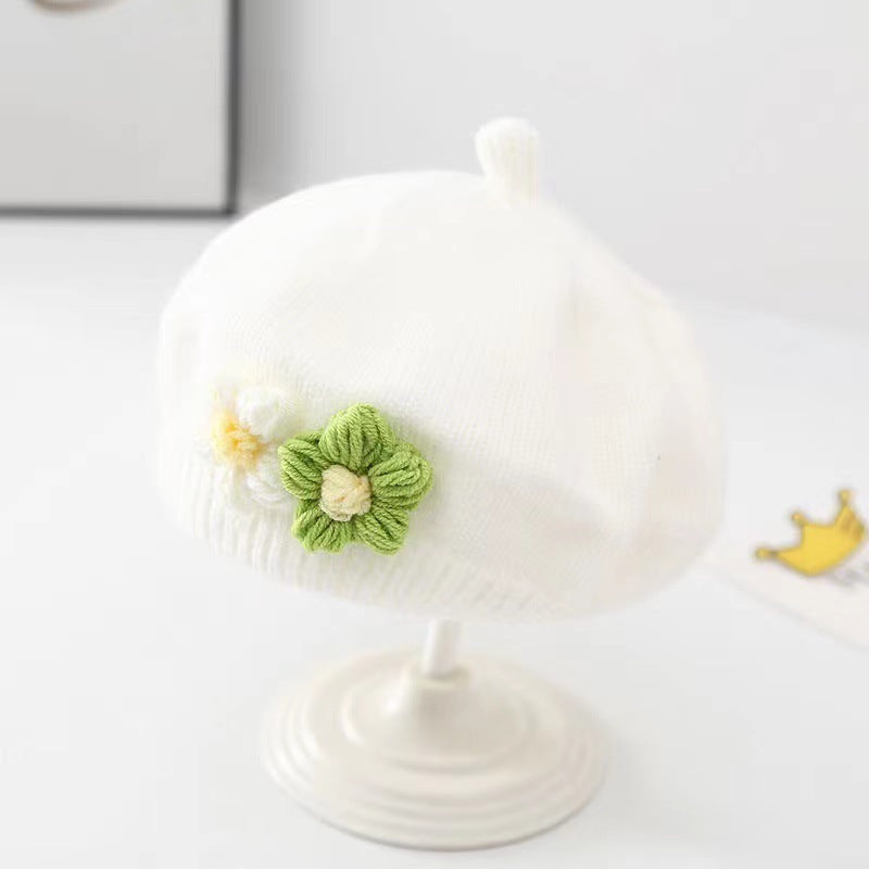 Chapeau bébé fille Béret tricoté en laine