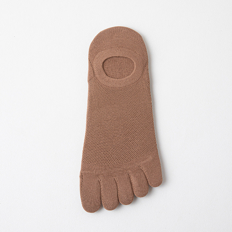 Men's mince Mesh Respirant Cinq doigts Chaussettes invisibles