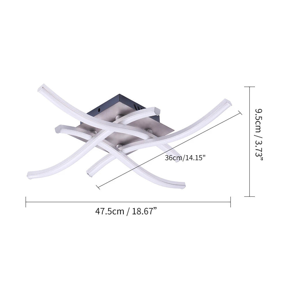 Amplificateur de plafond à LED dimmable avec télécommande Amplificateurs de plafond courbés Fixation LED