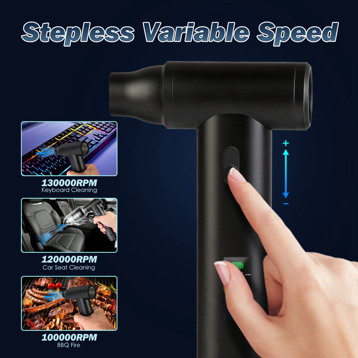Moteur à air comprimé de type Pro sans brosse 130000RPM Vitesse variable sans marche 1WmAh Bat