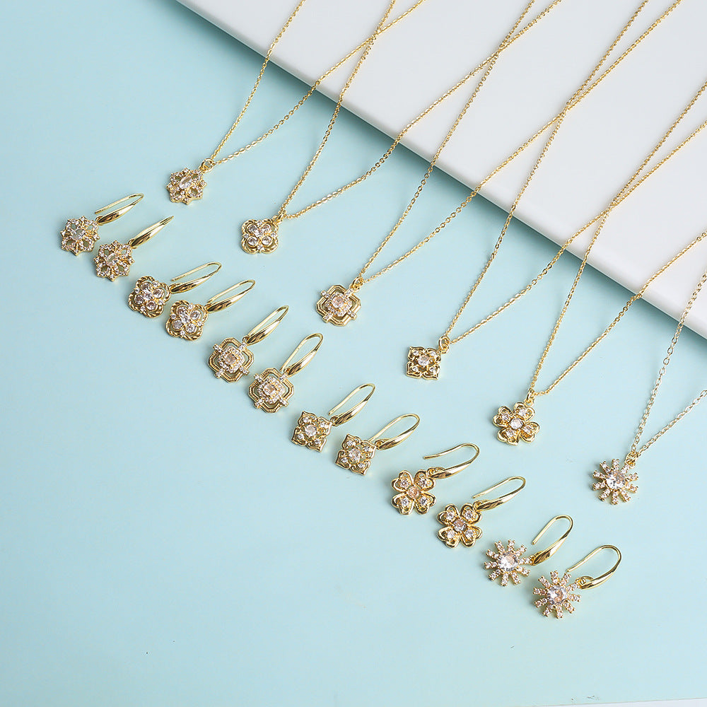 Set de trois pièces en cristal micro-inlaid Zircon
