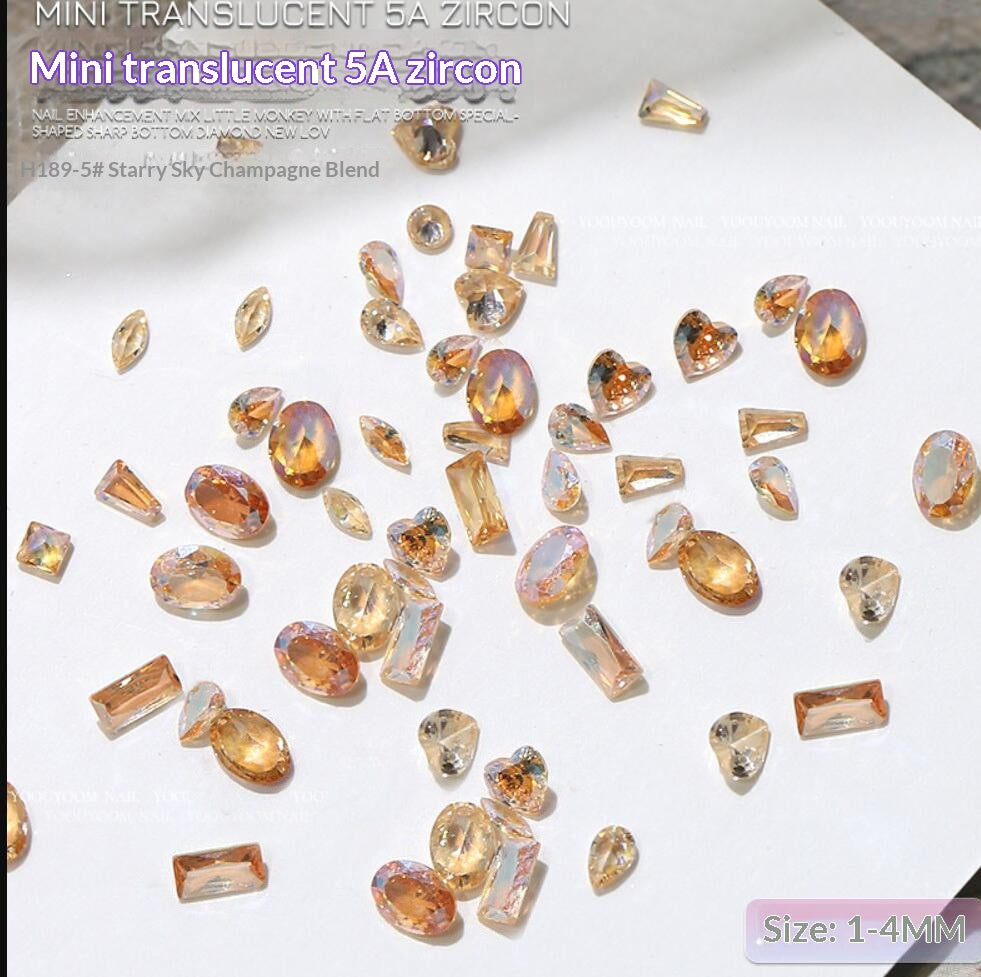 Décorations d'art à ongles Mini Zircon de 50 pièces multi-forme