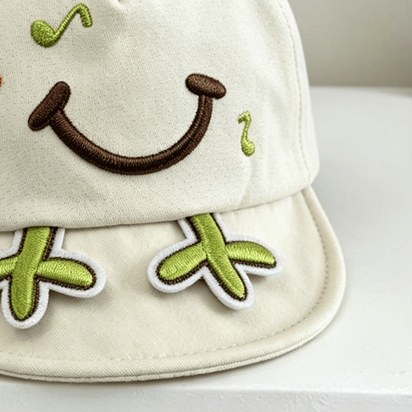 Bébé trois dimensions yeux grenouille sourire visage doux Brimmed Casquette de baseball pour les garçons et les filles