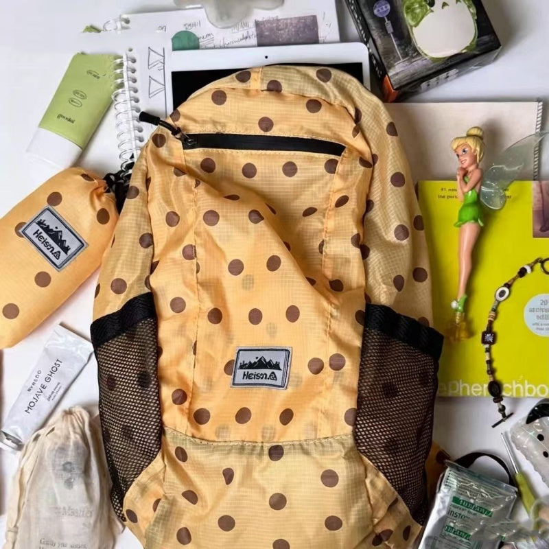 Autumn Nylon Lightweight Polka-dot Sac à dos de style coréen