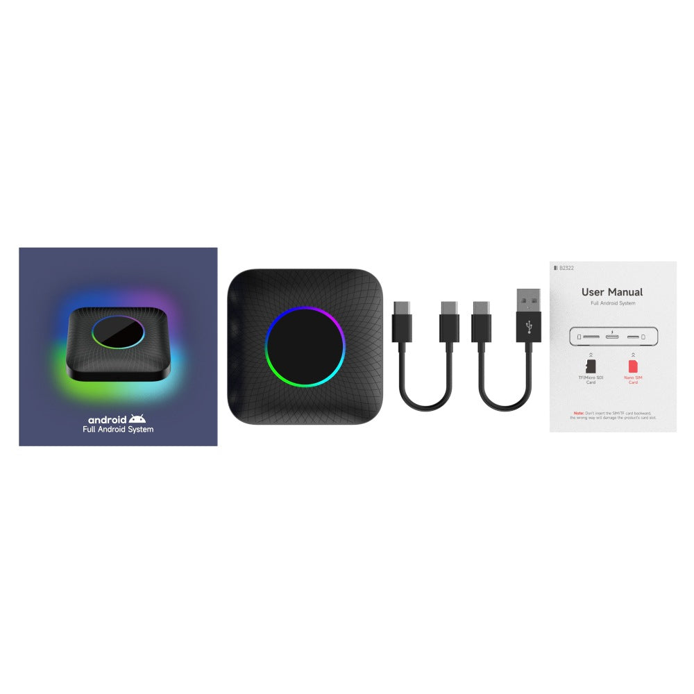 Boîte sans fil Tbox Carplay Moxibustion Box Android 13 Système Universal Wired Carplay Mi