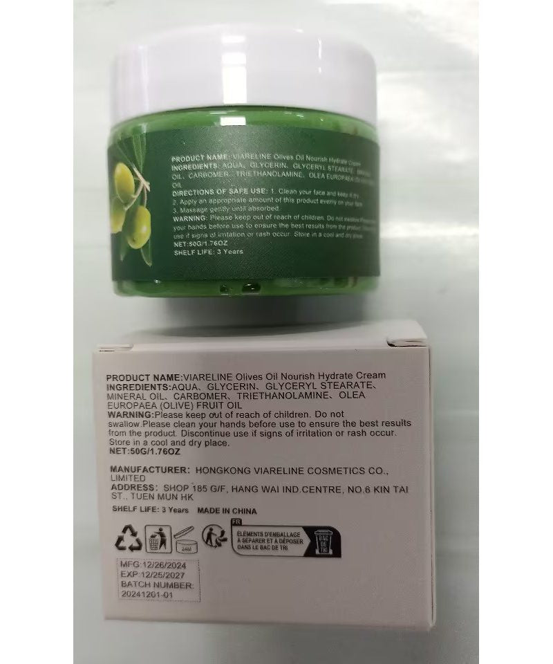 VIARELINE huile d'olive visage crème hydratante
