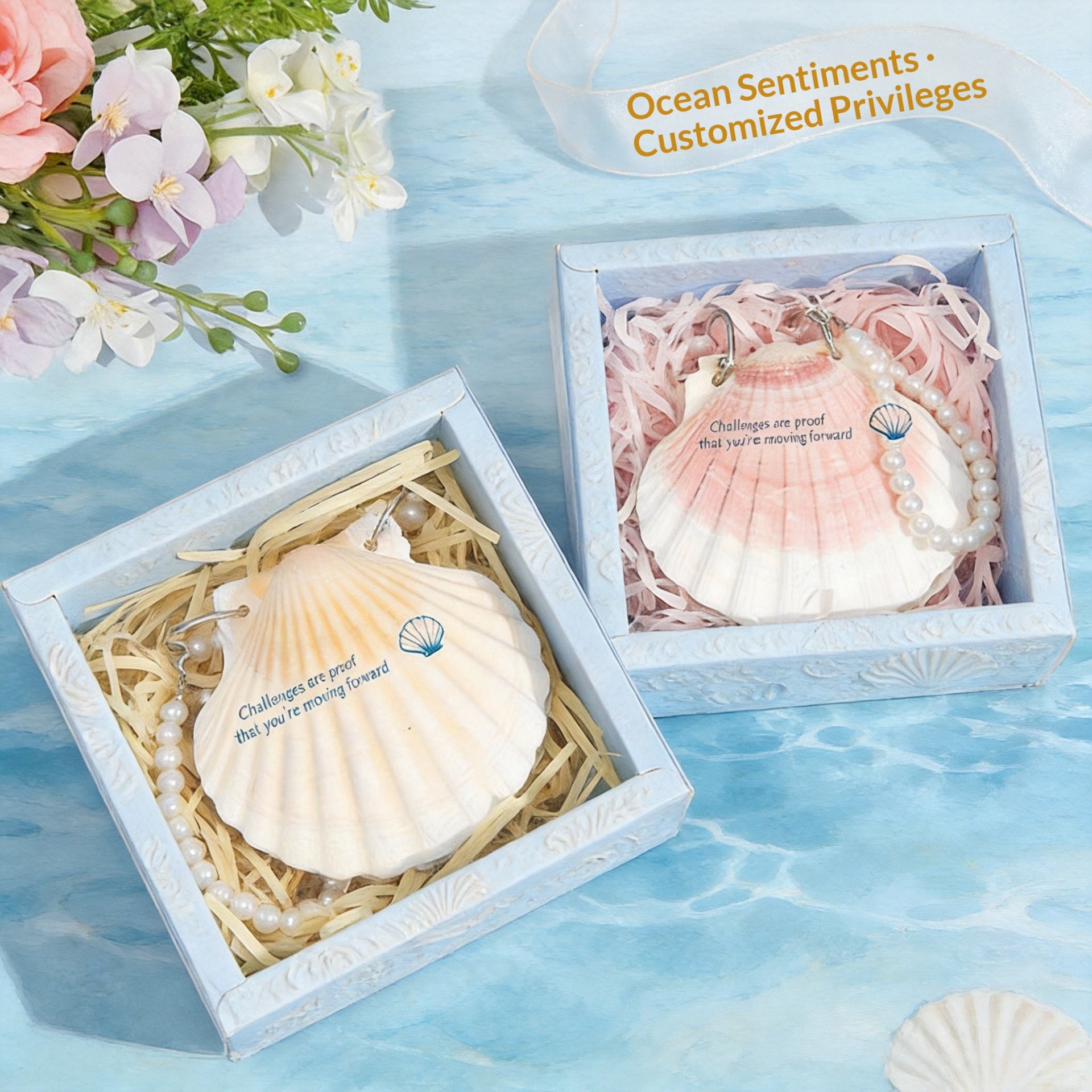 Ocean-Style Colorful Natural Shell Journal