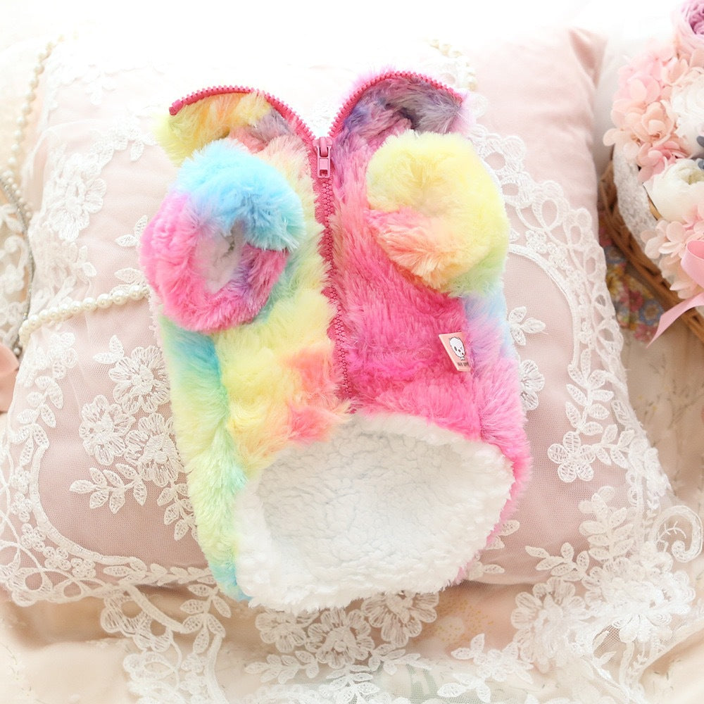 Manteau rembourré en coton à deux pattes en peluche de deux couches, doublée de molleton