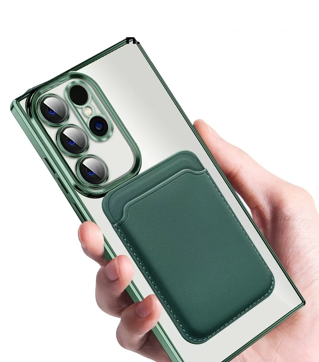 Porte-carte magnétique à électroplacage résistant à la chute Boîtier de protection pour téléphone portable