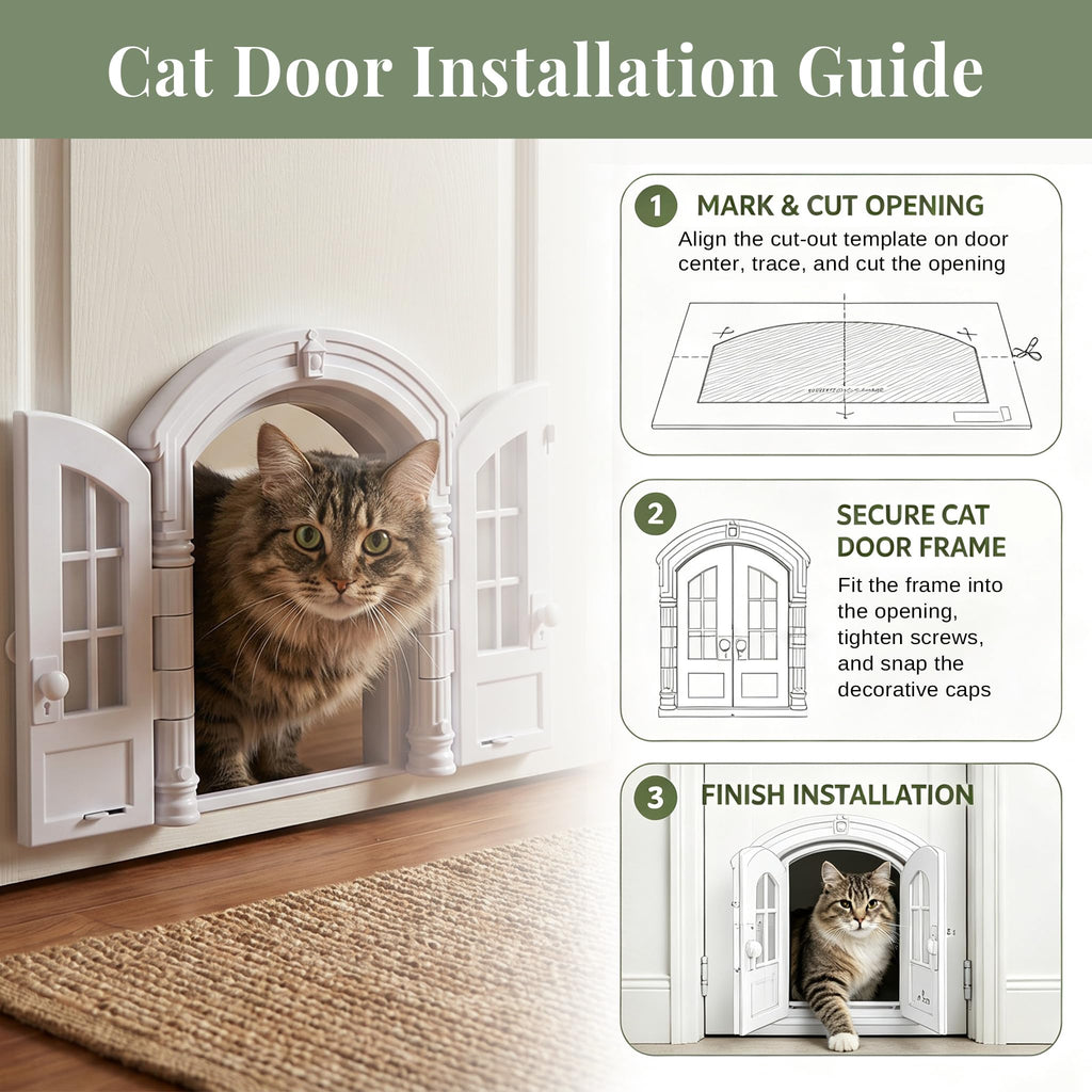 Interior cat flap door