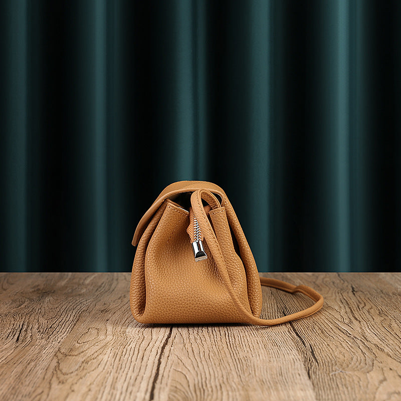 Soft Cowhide plissé sous bras Crossbody Sac pour femmes