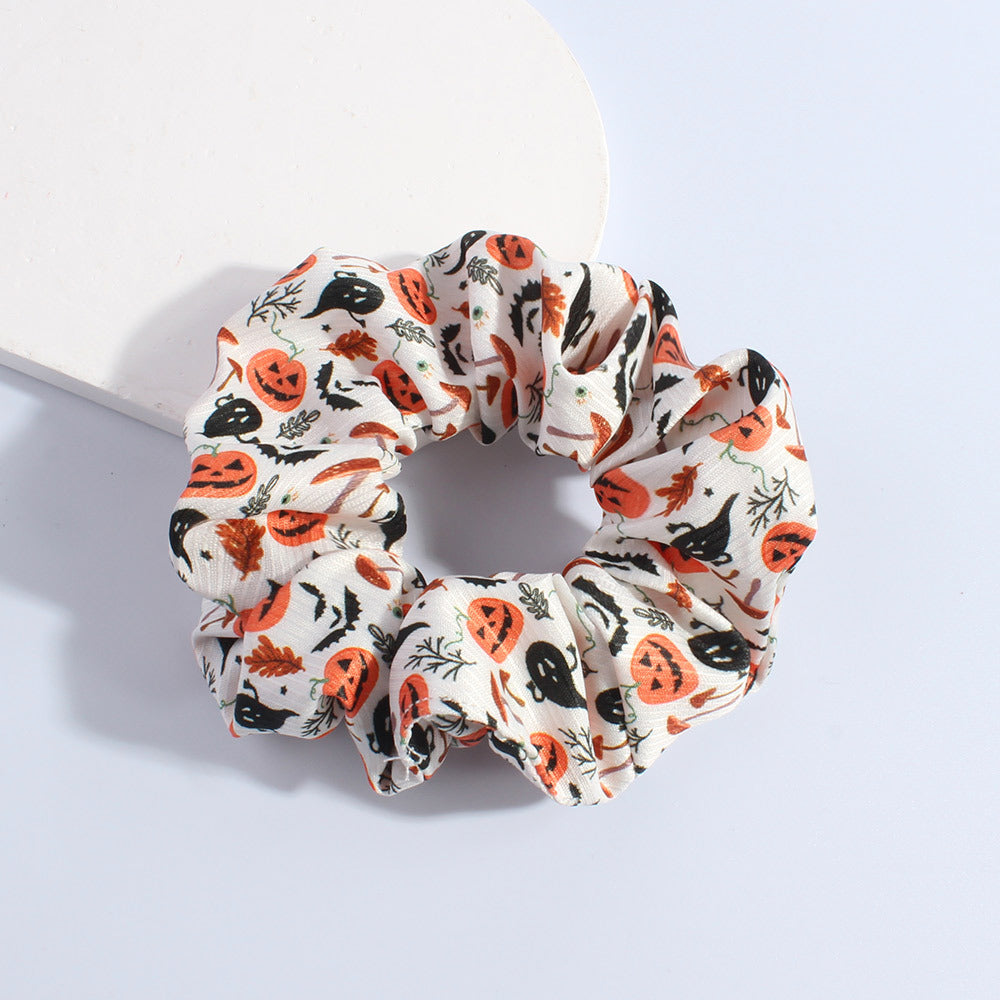 Tissu Skull-pattern Attache de cheveux Festive Femmes Accessoire de cheveux polyvalent et facile à assortir