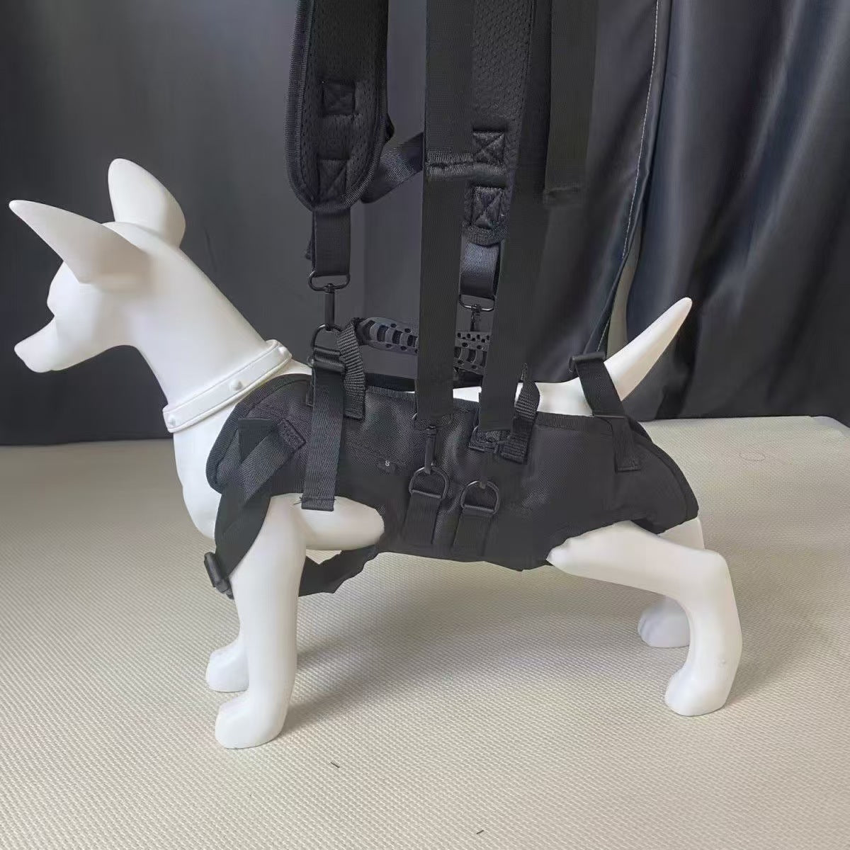 Pet Chest Bag Cyclisme Sac à dos Vélo Riding Dog Walking Harness Grand Chien Riding Respirant