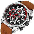 Multifonctionnel Sports imperméable hommes montre Crazy Horse Ceinture