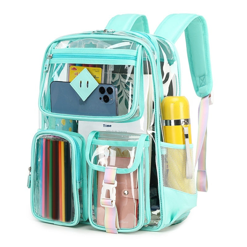 Sac transparent Sac d'école primaire étanche Sac d'école pour l'école secondaire