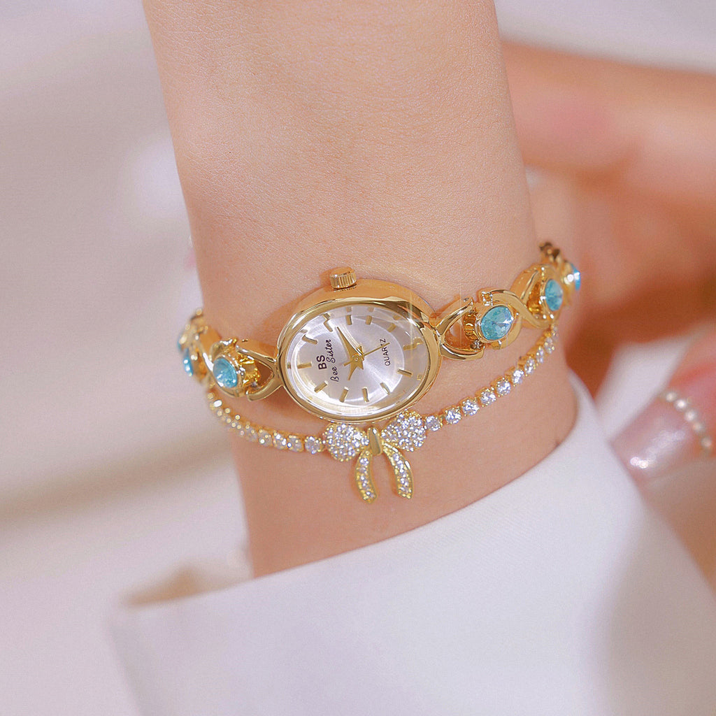 Glacier à glace ovale Saphir Petite montre de luxe légère
