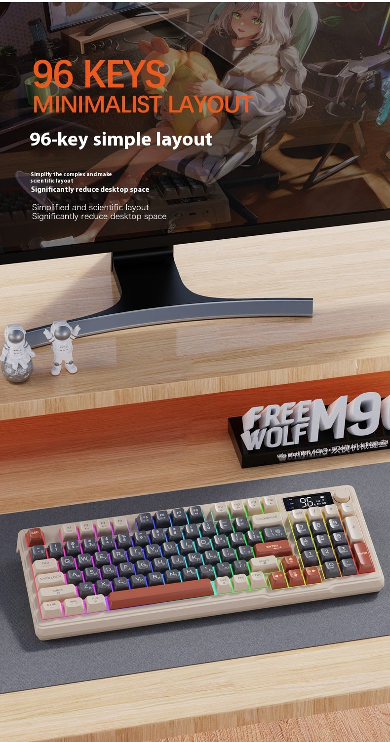 Wireless Dual-Mode Bluetooth Russian Keyboard Display