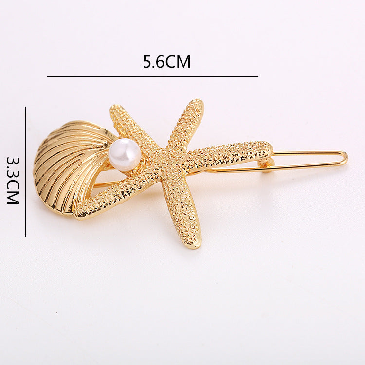 Starfish et Shell All Matching Hair Clip Grog géométrique