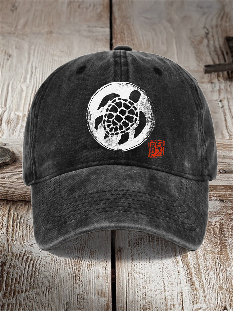 Chapeau imprimé en coton lavé Dad Cap Hommes Retro Casquette de baseball Soft Top Sun Hat