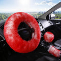 Couverture de volant de voiture en peluche colorée