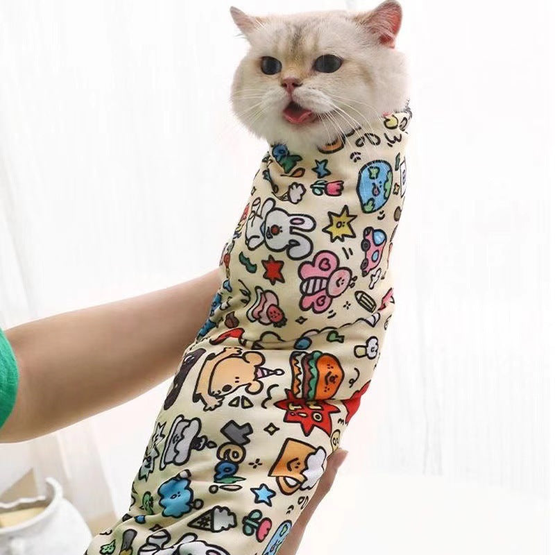 Simple Cartoon Imprimé Cat Cloth Sac cosmétique
