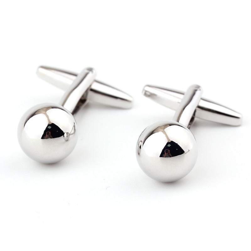 Argent acier boule forme Metal Cufflinks French Shirt Men's Cufflink