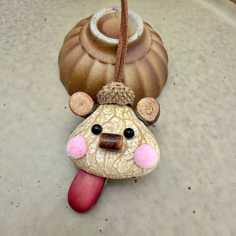 Cute Puppy collant sa langue pendant pendentif Healing-style Semence