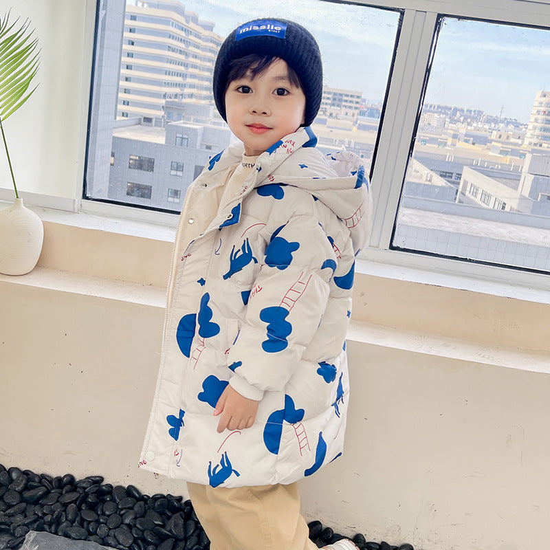 Style Veste Down pour enfants Coton long et épais
