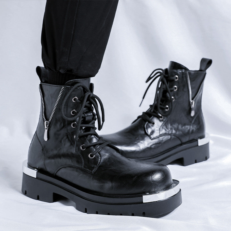 Bottes style britannique Vintage Mode Hommes Side-zip Bottes