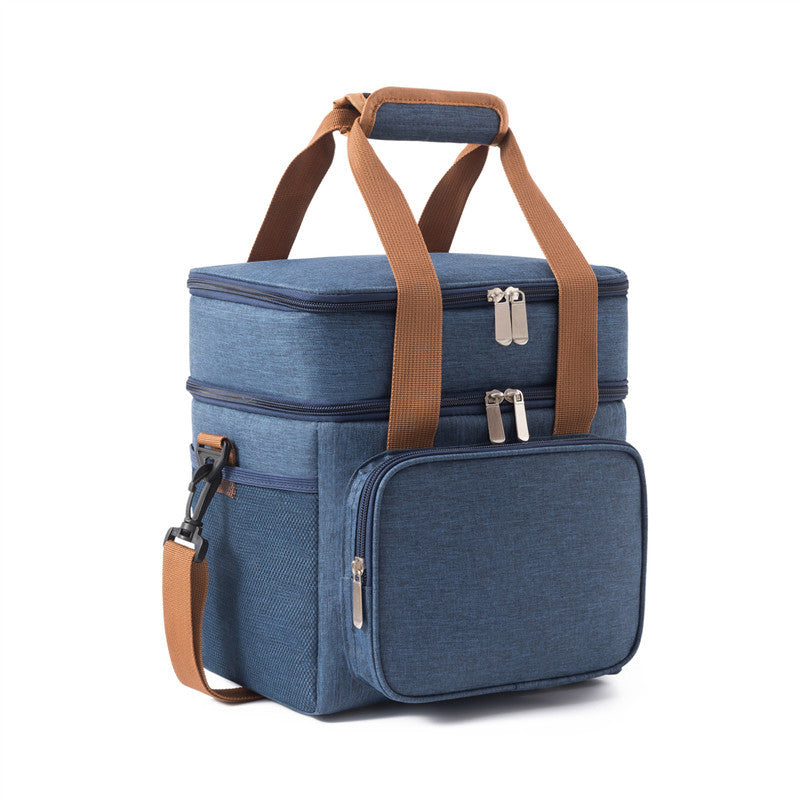 Sac à lunch double couche haute capacité avec isolation thermique pour picnics