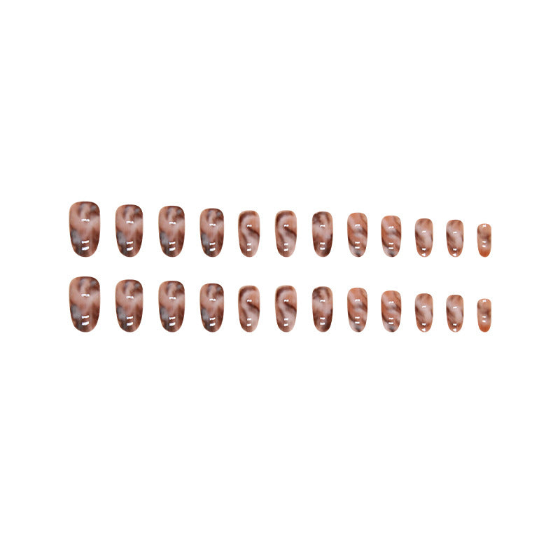 Ombre False Nails En forme d'ovule Prêt-à-porter Nails