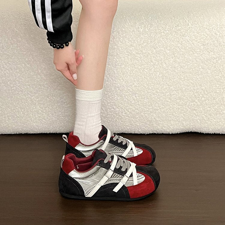 Femmes Retro Color Bloquer des formateurs de talons cachés