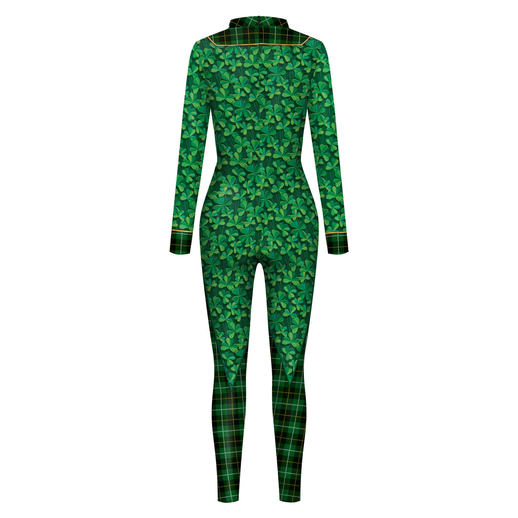 St. Patrick's Day Green Bow Digital Print Performance Robe