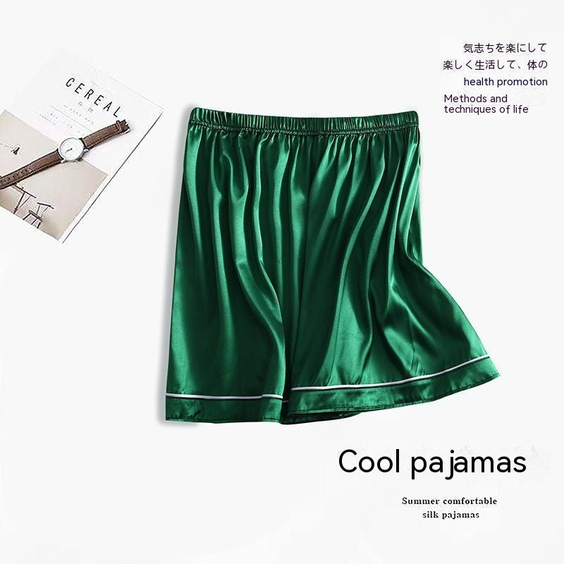 Short de pyjama de grande taille pour hommes en soie de glace