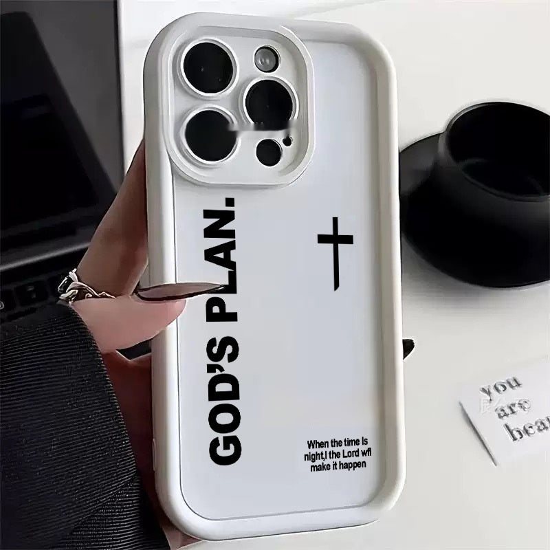 Étui téléphonique en forme de croix avec un design en relief
