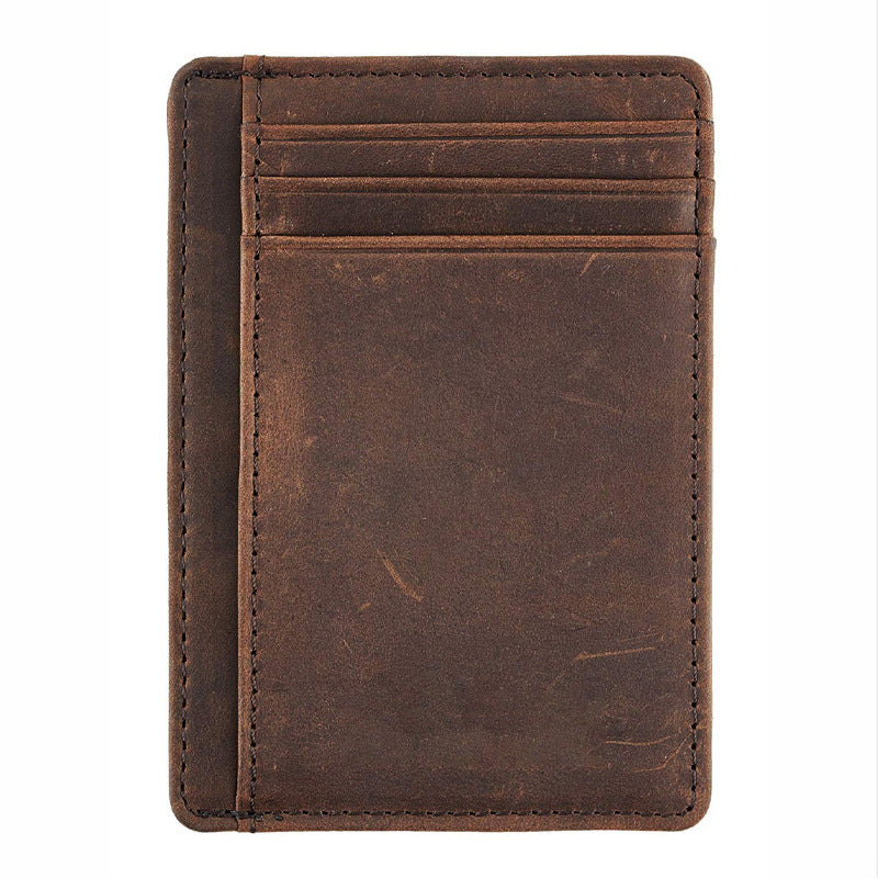 Porte-cartes antivol en cuir véritable pour hommes